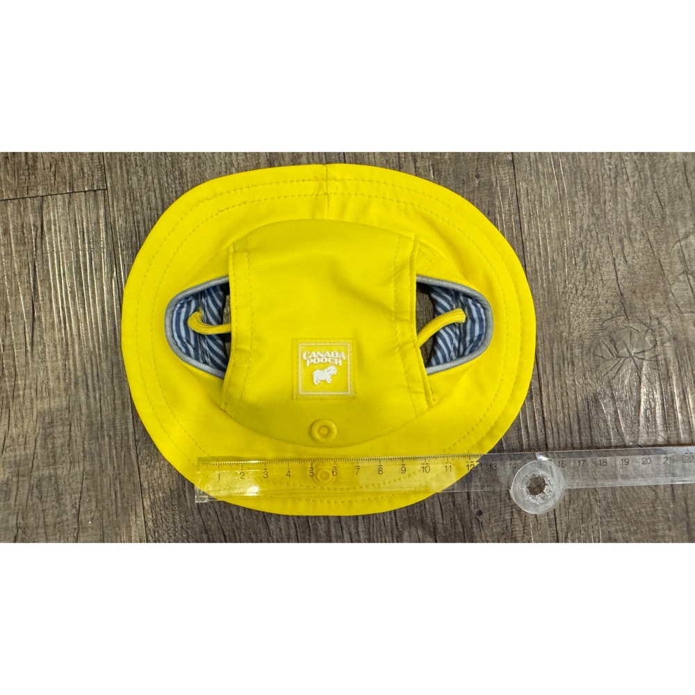 Like New Canada Pooch Torrential Tracker Yellow Dog Sun Hat Adjustable Small